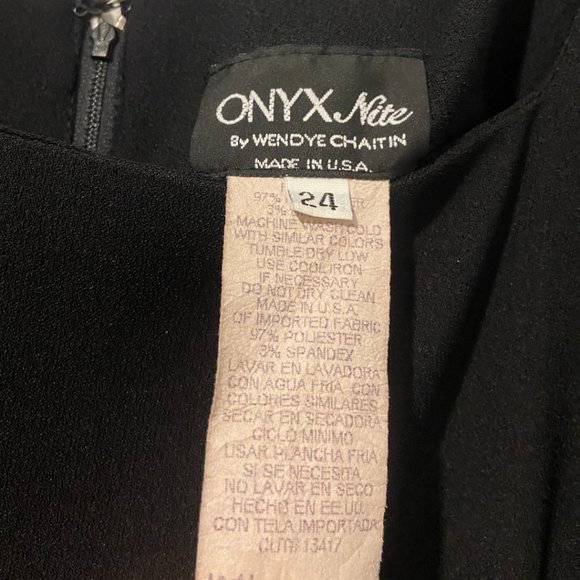 OnyxNite by Wendye Chaitin black sleeveless shift dress sz 24 - Picture 7 of 7